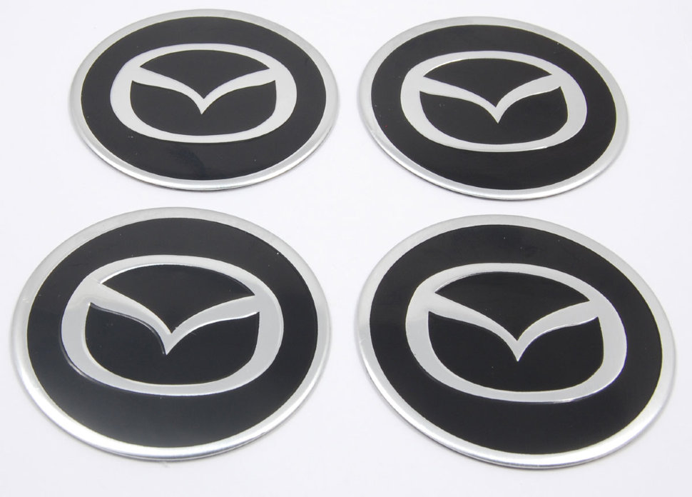 Наклейка на колпак Mazda к-т 4 шт  d 50