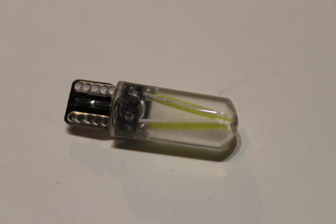 Лампочка светодиодная T10B-2COB-SILICON -CAN 12-24V White