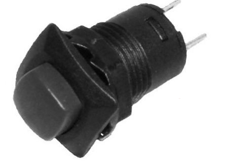 Выключатель кнопка квадратная д.12 (без фиксацией, пластмасс)