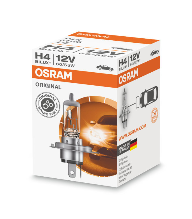 Галогенная лампочка OSRAM H4 12V 60/55W (P43t)
