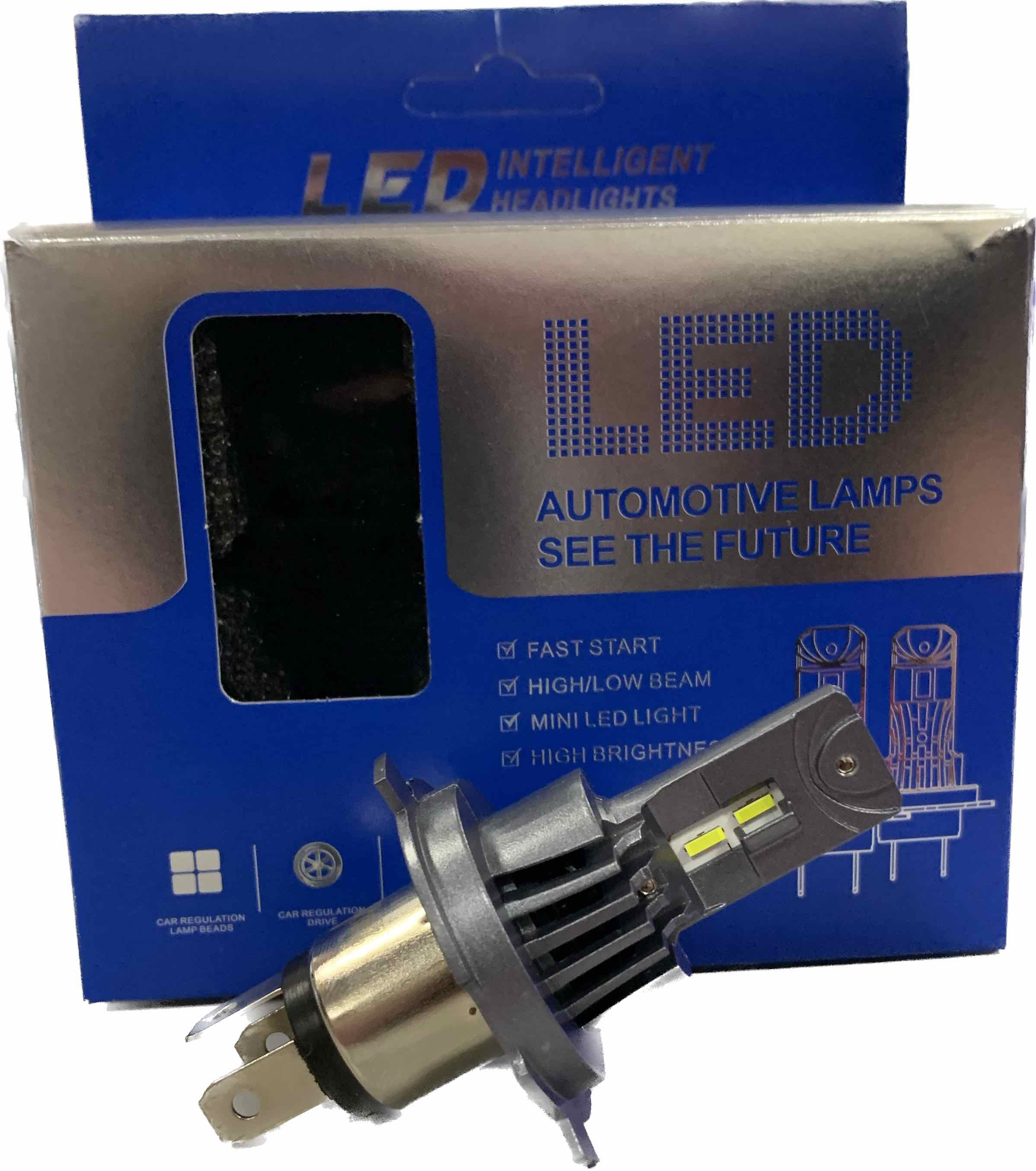 Лед лампы A51-H4 23W ближний/35W дальний 6500К (компл - 2 шт) с вентилятором