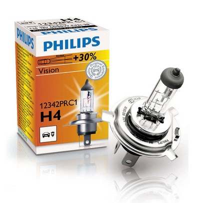 Галогенная лампочка PHILIPS H4 12V 60/55W (P43t-38) +30%