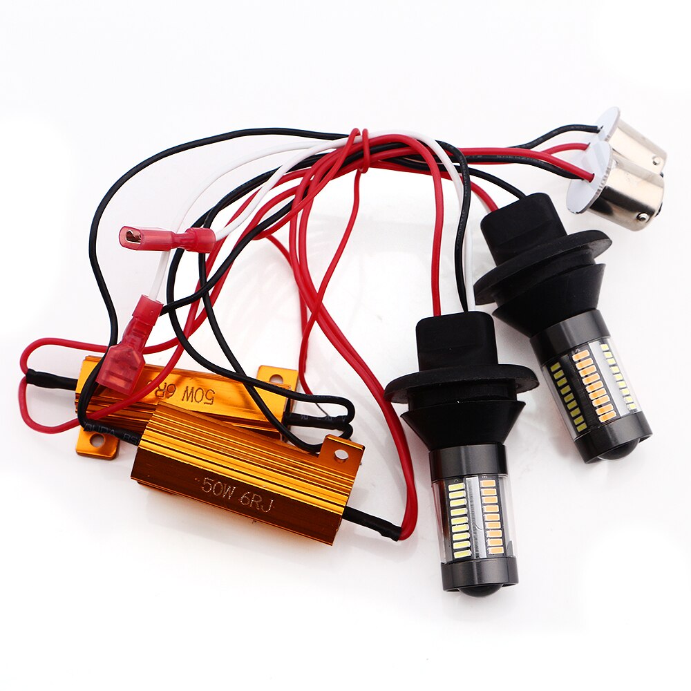 Комплект светодиодных ламп с обманкой 1156-4014-66SMD 12v W/Y