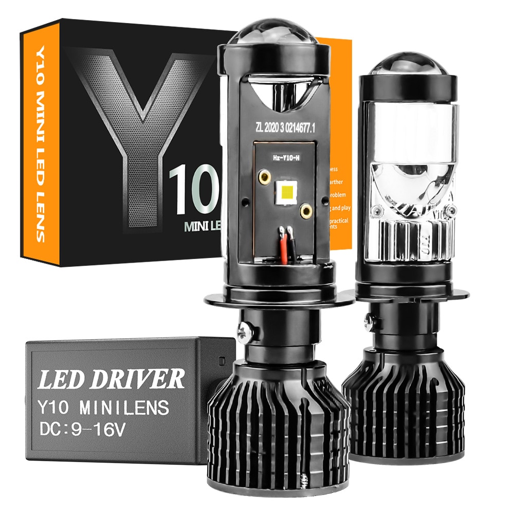 Светодиодные мини би-линзы Y10 H7 Mini LED lens 5500K 12V с вентилятора