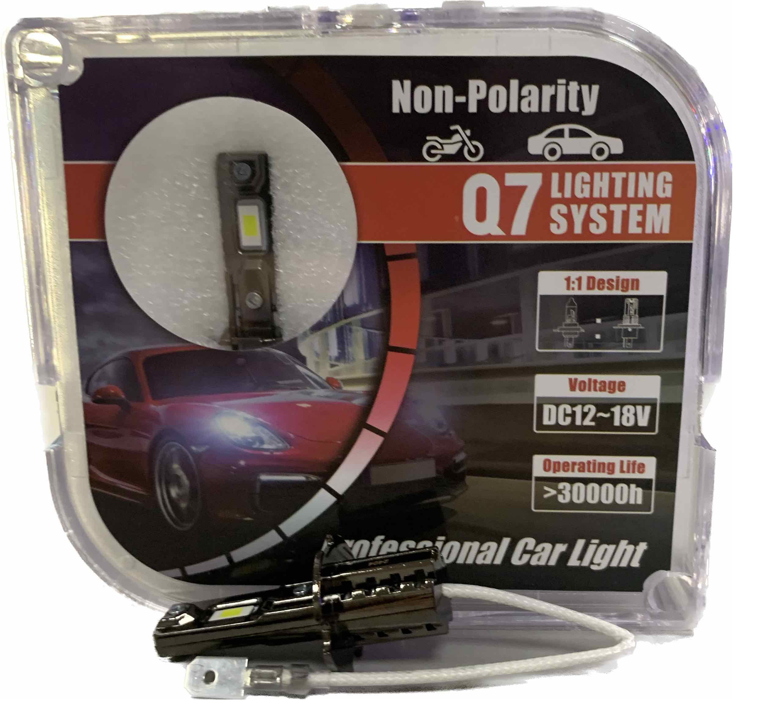 Лед лампы Q7-H3 18W бесполярные 9-18V 4000Lm 1 к 1 (без вентилятора)