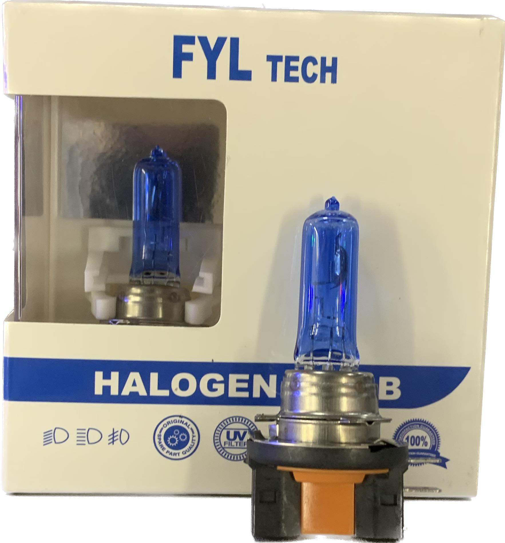 Лампа галогенная FYL H15 BLUE 12V 15/55W (2шт) с эффектом ксенона