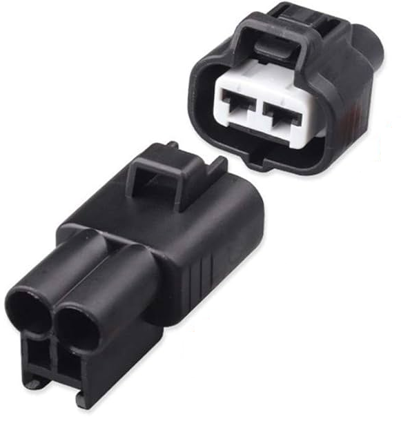 Разъем герметичный гнездовой 2 контактный с проводами для проводки вентилятора