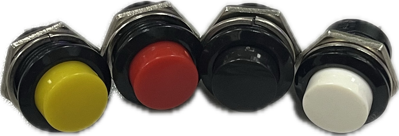 Кнопка БОШ D20mm без фиксации, на размыкание, посадочное 15мм BLACK