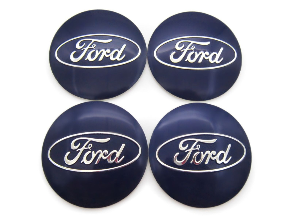 Наклейка на колпак Ford к-т 4 шт d56 Синий (Пластик)
