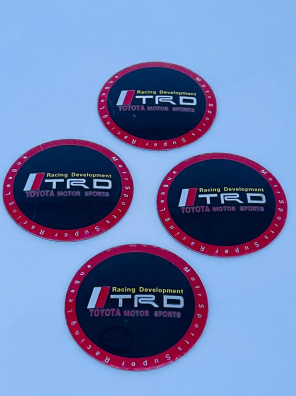 Наклейка на колпак TRD Toyota d56 (Пластик) к-кт 4 шт