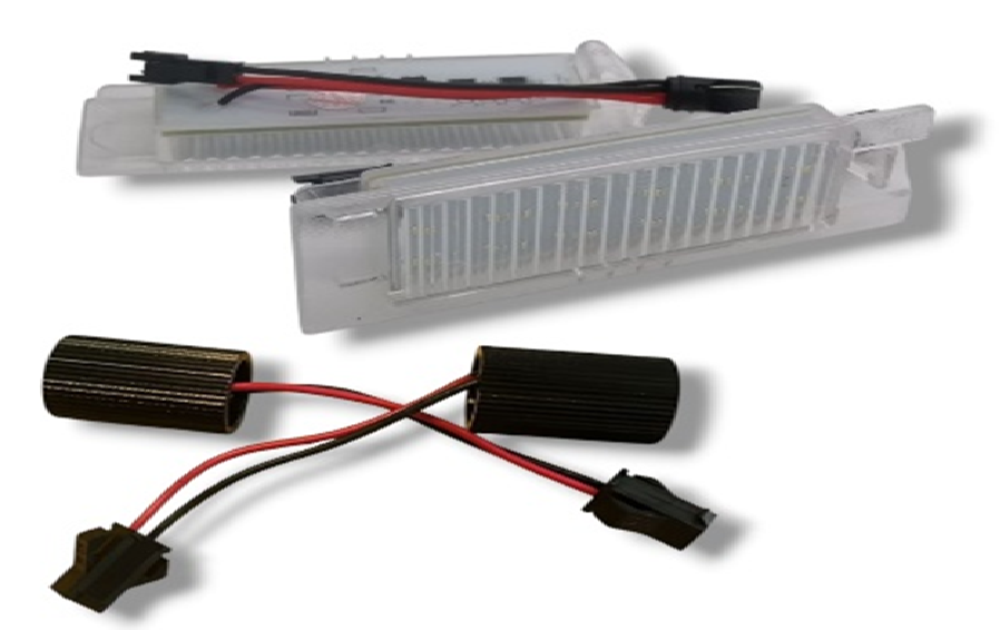 Светодиодные фонари подсветки номерного знака для OPEL, HYUNDAI 3W 12V с обманками (компл - 2 шт)