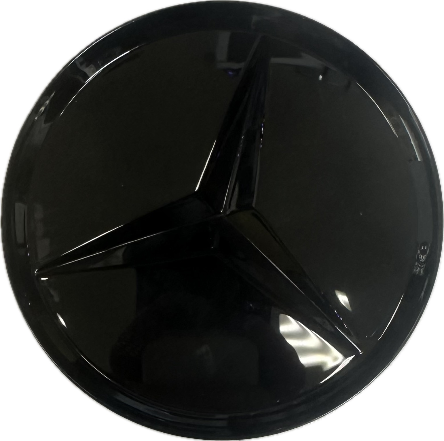 Колпачок для диска Mercedes 75mm (75x70x16) Глянцево-черная "Звезда черная"