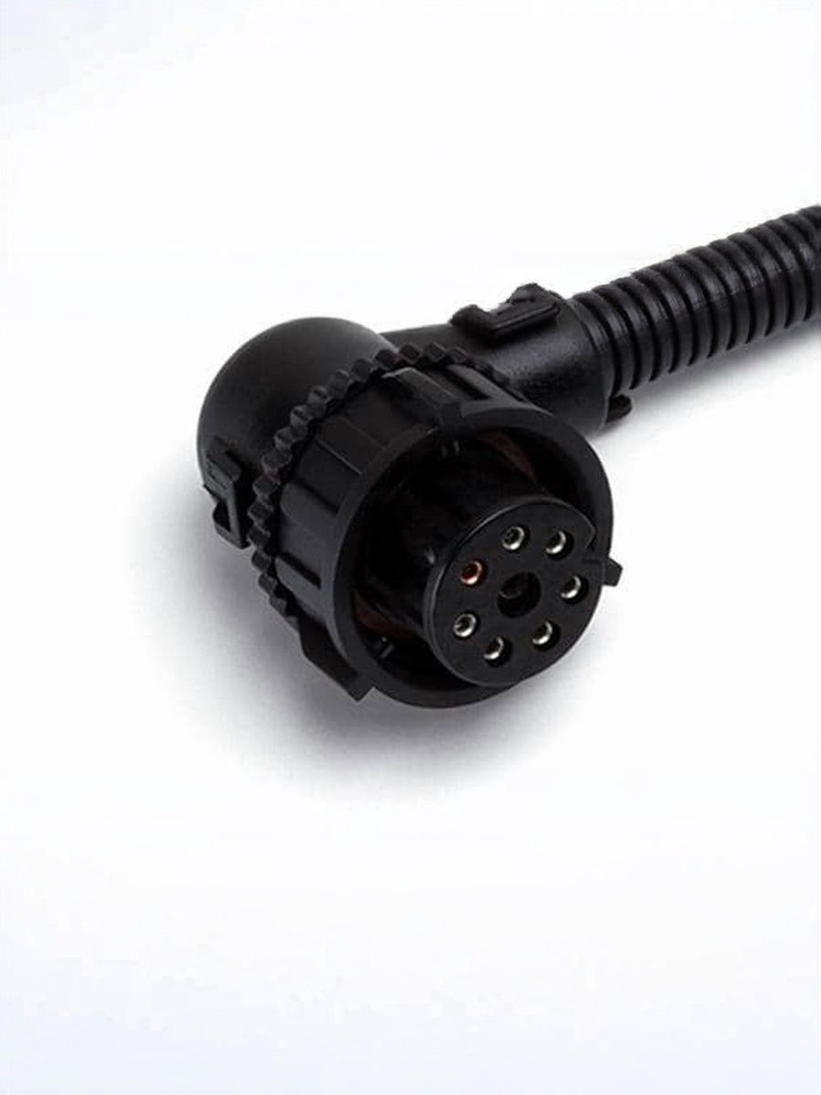 Разъем-байонет 8 контактный с угловым адаптером для фонарей прицепов Камаз, Маз, Газ, Man