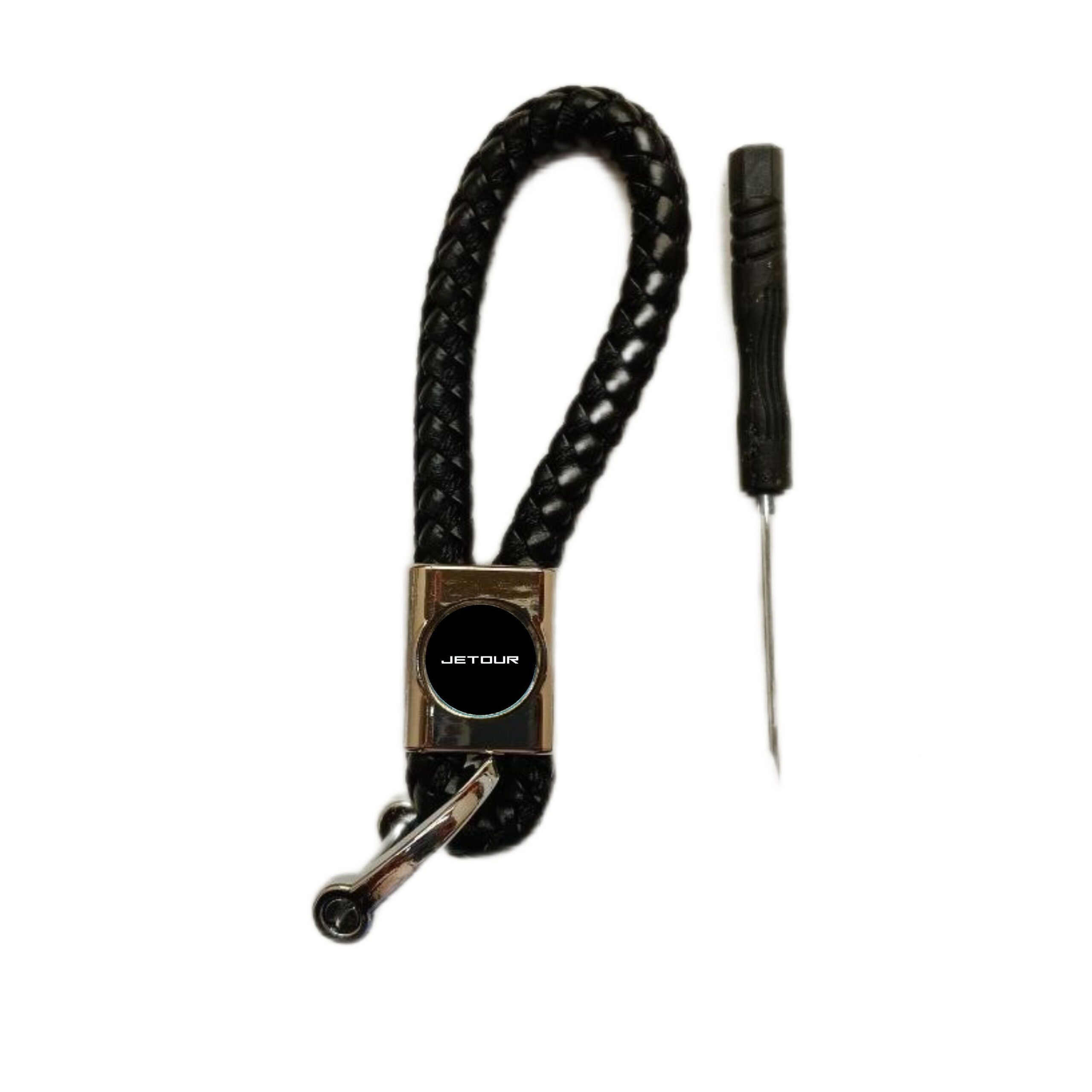 Брелок с кожаным плетеным ремешком Jetour