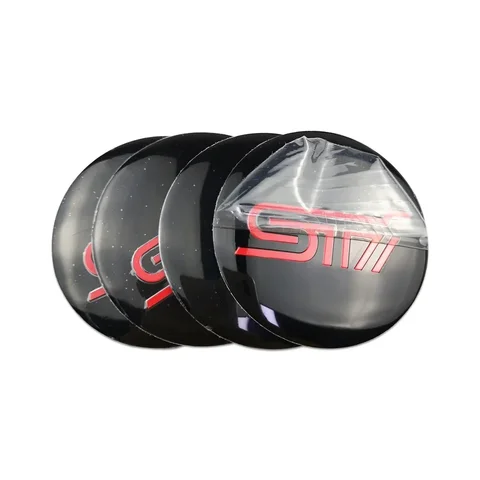 Наклейка на колпак STI Черные к-т 4 шт  d 55