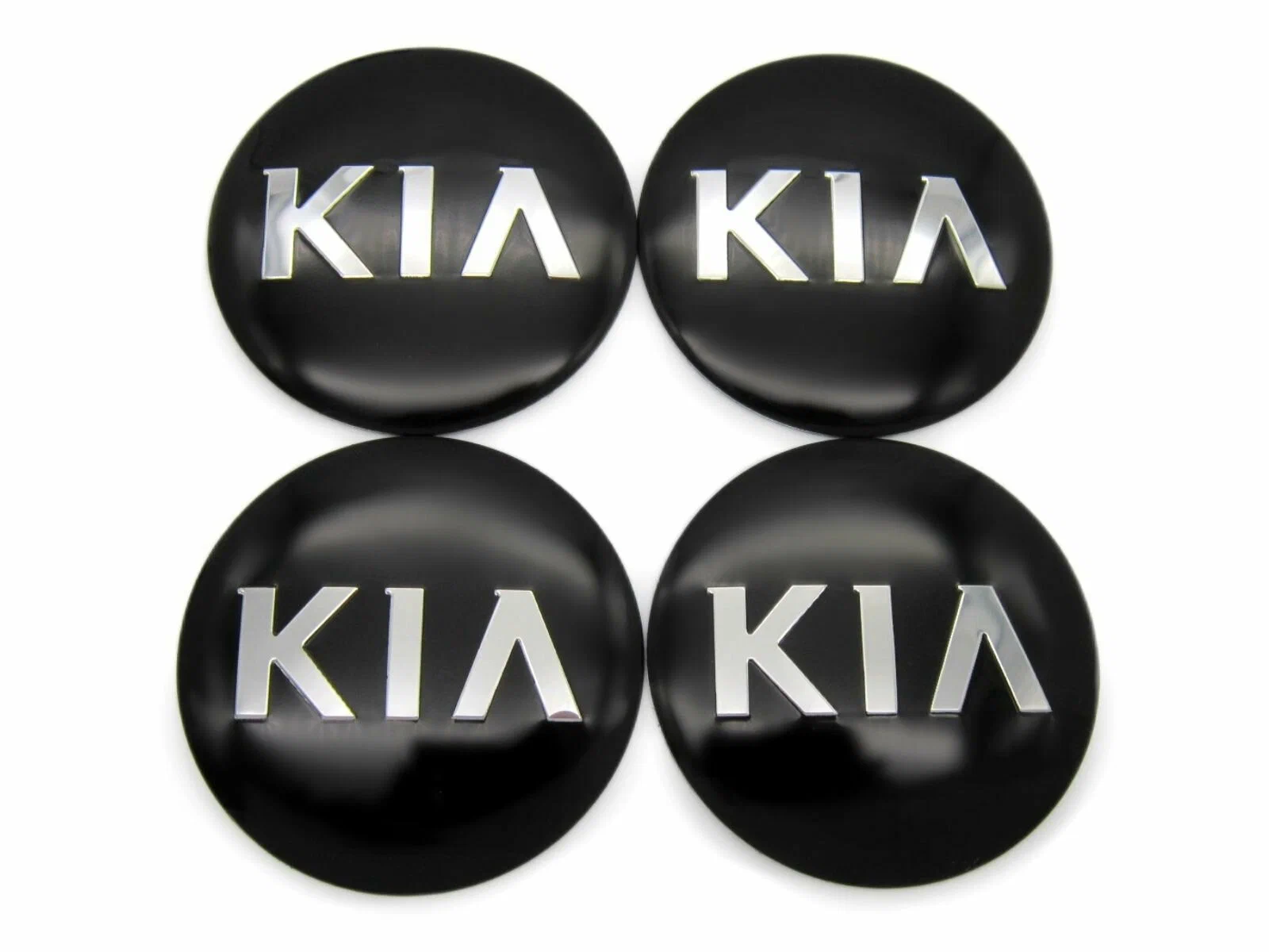 Наклейка на колпак KIA к-т 4 шт  d=60 Черный старый образ