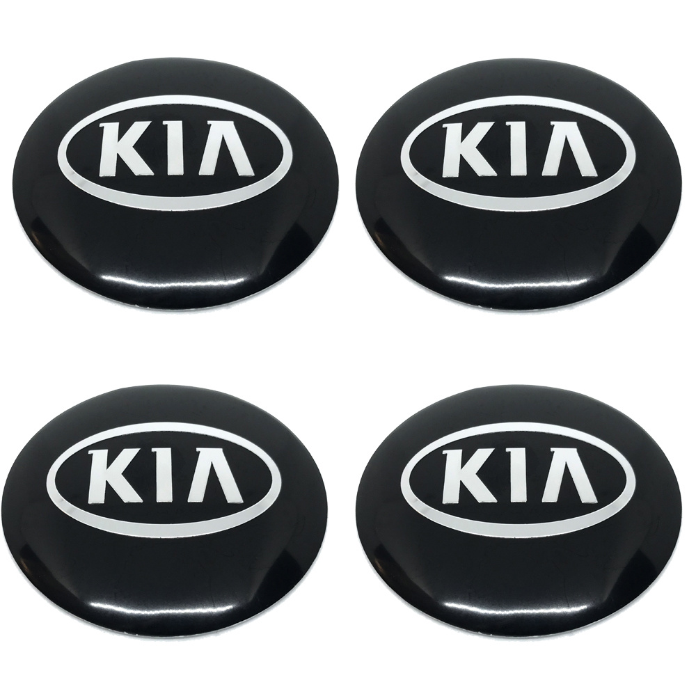 Наклейка на колпак KIA к-т 4 шт  d=60 Черный овал