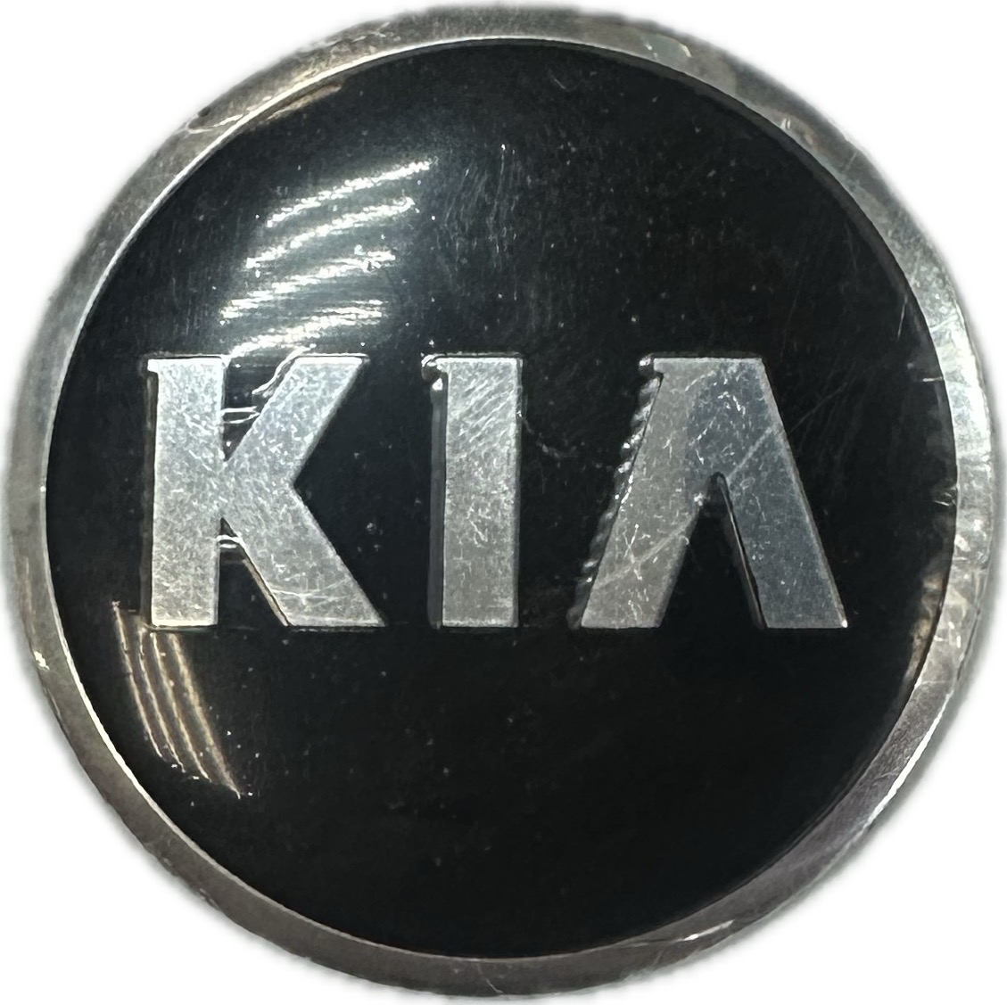 Наклейка на колпак KIA к-т 4 шт  d=60 Черный с хром ободком