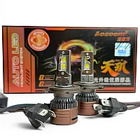 Лед лампы AOZOOM-ALH-H4 12V 65W 20-36V 4800LM 6000-6500K Светодиодные лампы комп - 2 шт.