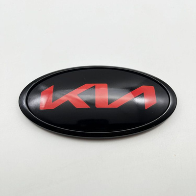 Эмблема на капот KIA 57*110 мм на скотче Красный