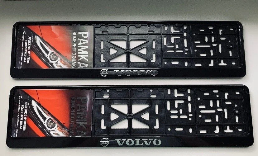 Рамка номерного знака VOLVO пластик глянцевая с надписью STD-HI