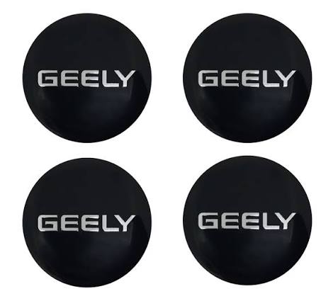 Наклейка на колпак Geely черный надпись к-т 4 шт d59