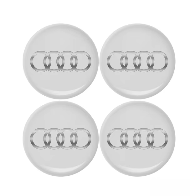 Наклейка на колпак Audi серый к-т 4 шт d59