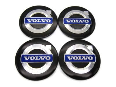 Наклейка на колпак Volvo черный новый к-т 4 шт d59