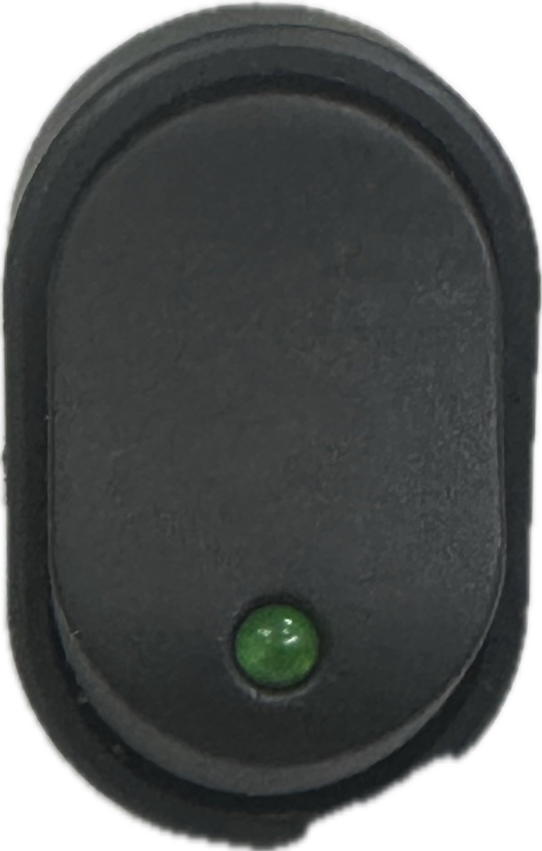 Кнопка черная клавишная овальная 3-конт. 12V (3C)  ON-OFF с зеленой точечной подсветкой