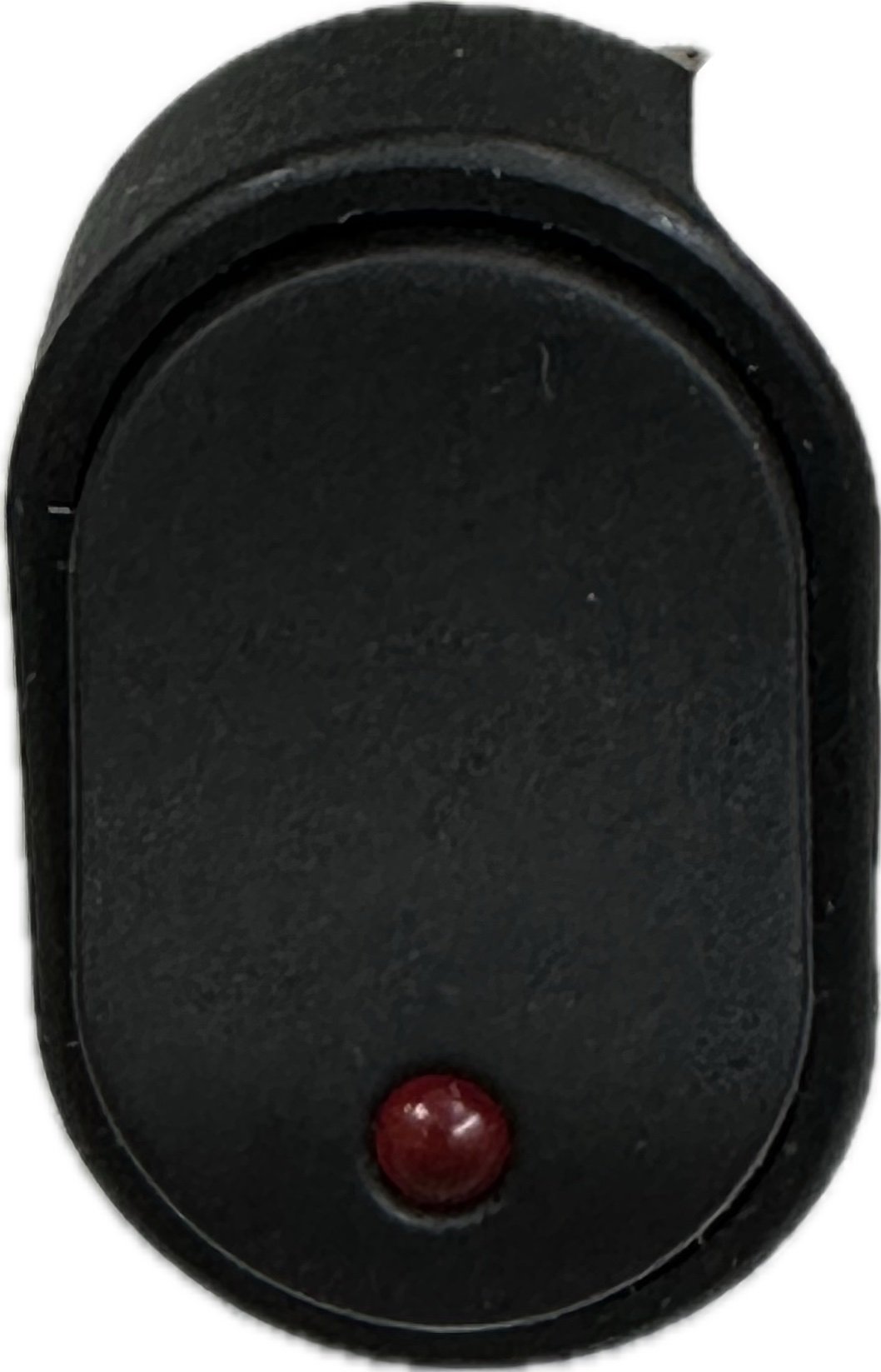 Кнопка черная клавишная овальная 3-конт. 12V (3C)  ON-OFF с красной точечной подсветкой
