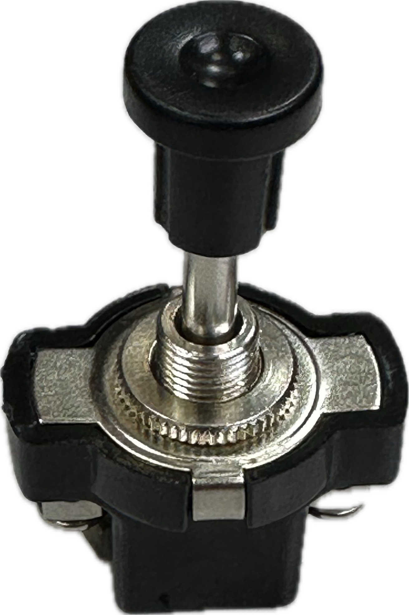 Кнопочный переключатель ON-OFF 12V/10A, 30V/6A винтовой (длина резьбы-7mm)